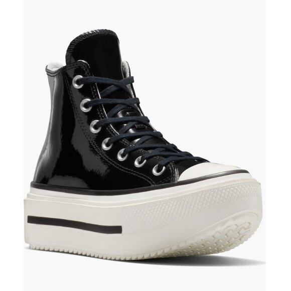 Converse Chuck Taylor Lift Double Stack Patent Leather Platform Black 8.5W/6.5M - Picture 3 of 9